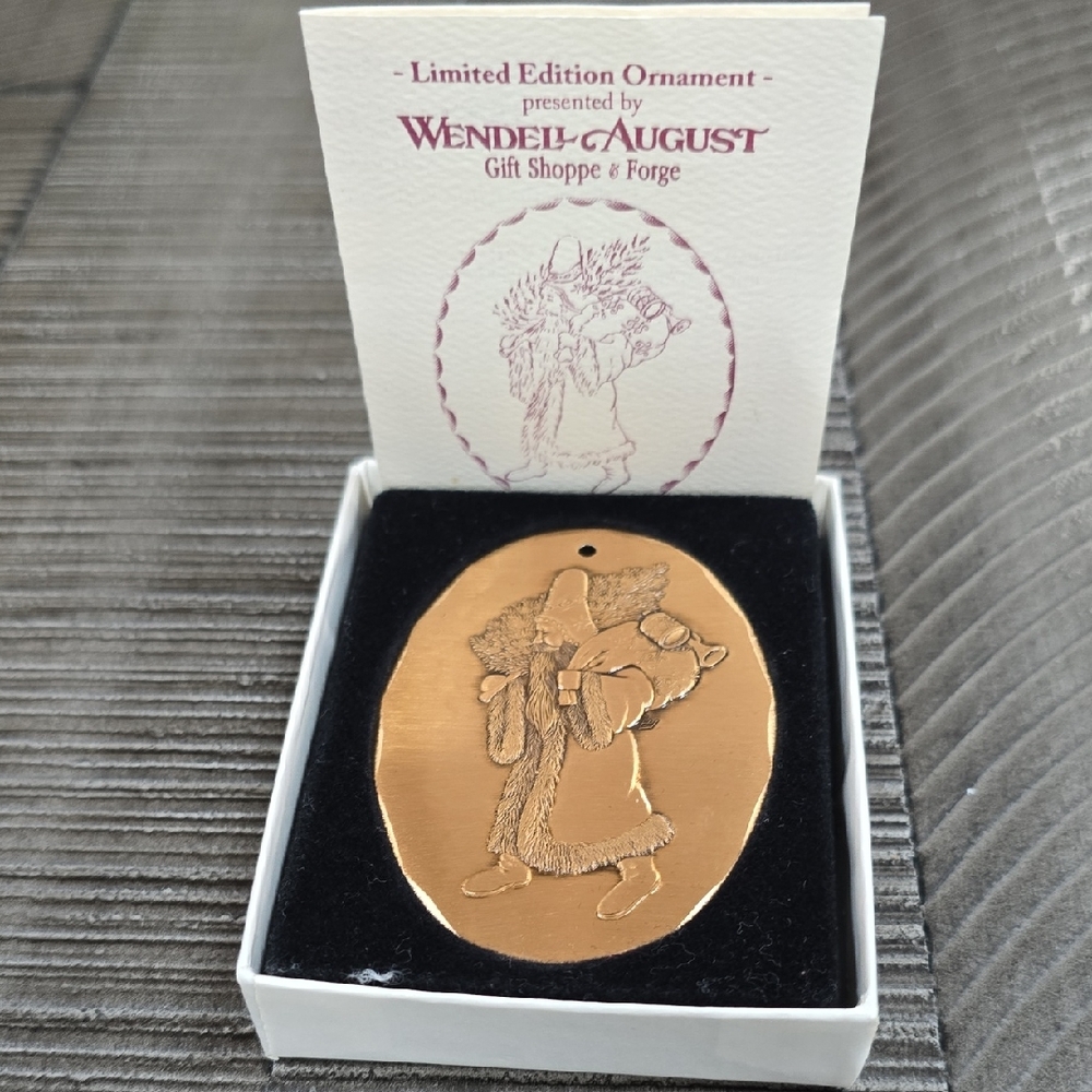 Wendell August Copper Santa Ornament